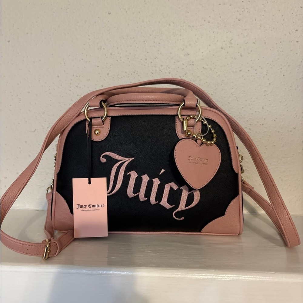🆕Juicy Couture Pink And Black Bowler Bag